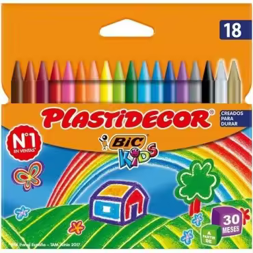 BIC Estuche 18 Ceras Plastidecor PERGAMINO - 1