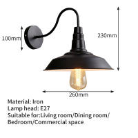 Lámpara De Pared Retro Vintage Estilo Americano Rusticado Industrial Para Exterior E Interior Adecuada Para Pasillo Barra Luz De Alcance 5-10m² Material Metálico - details 0