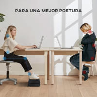 HOMCOM Reposapiés de Oficina Reposapiés con Relleno de Espuma y Almohadillas Antideslizantes para Estudio Hogar Negro - details 0