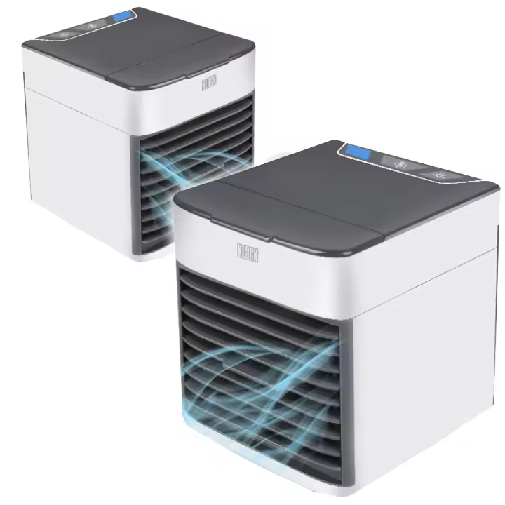 Mini Aire Climatizado Acondicionado Portátil Almalux® | Pack de 2 unidades - Luz Led - Depósito para Agua/Hielo - Conectado por USB - 1