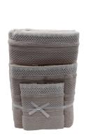 Juego de Toallas de Lujo con Puntilla de Crochet Beige - 100% Algodón Portugués, 500 g/m² - Set de 3 Toallas Absorbentes y Elegantes para Decorar tu Baño - Marca: Mommata - details 6