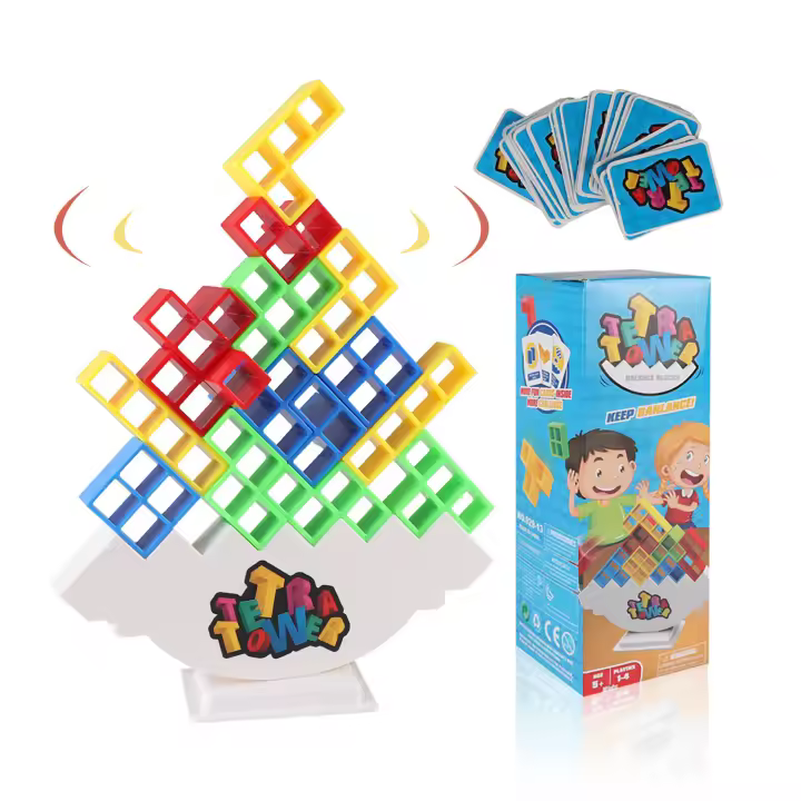 Juego De Bloques De Equilibrio Tetra Torre De Construcción Educativa Para Niños Bloques Interconectables Puzzle De Montaje - 1