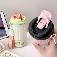 Termo Cafe, Thermal Vase 400ml,Taza de Café, Vestido de Acero Inoxide + Pico Doble Para Beber,Prueba de Fugas, Para Regalos de CumpleañOs y Navidad(Rosa) - details 1