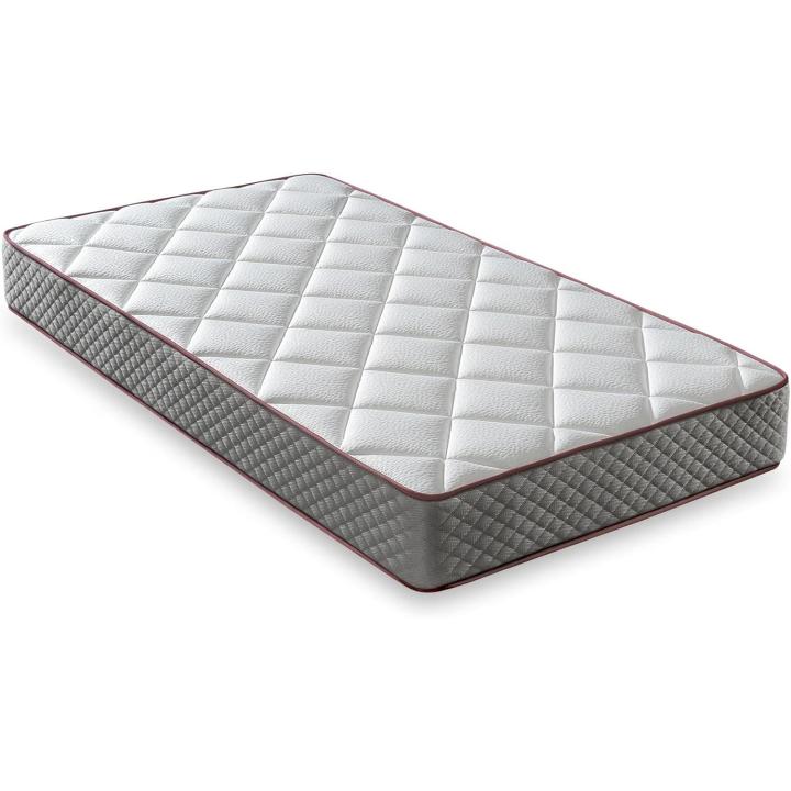 Memory Foam Mattress 90 x 190 cm Dual: Differentiated Faces. Comfort + Firmness Medium MemorySens. Hygienic and Breathable. Single Colour Grey.  Height 14 cm