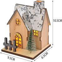 Modelo De Casa De Madera Miniatura Iluminada Para Navidad Decoración De Escritorio Con LED Adorno Festivo Para Niños Regalos De Año Nuevo - details 4