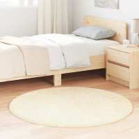 vidaXL Alfombra peluda de pelo largo NAVARRA 120x120cm poliéster en color Beige/Crema/Gris plateado y más - details 1