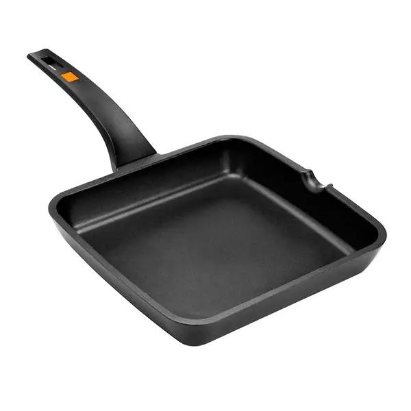 Bra - Grill Efficient, De 22 a 28 cm, Plancha Asar Cocina Asador, Aluminio Fundido, Apto Inducción, Mango Ergonómico, Antiadherente - 1