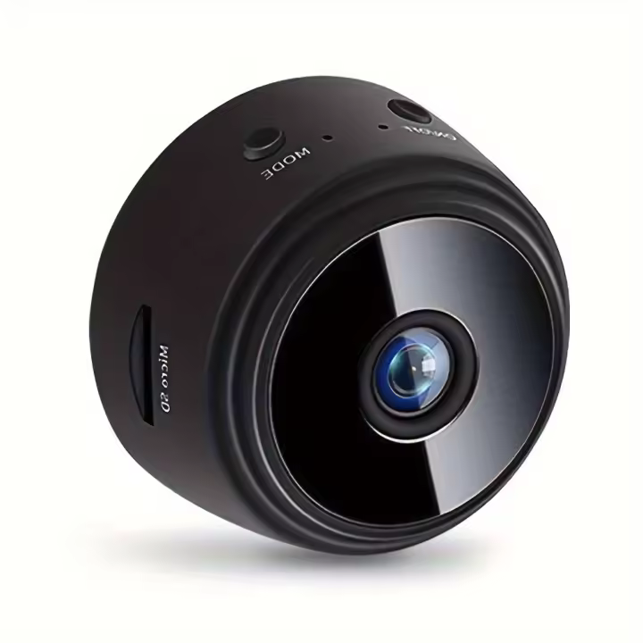 Cámara de Seguridad WiFi Compacta with Part Trasera Magnética, Recargable por USB, Controlada por App para Vigilancia en Hogar y Oficina - Blanco y Negro, Grabación en Bucle 24/7, soporte Multi-Usual - 1