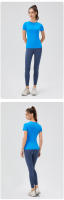 Camiseta Deportiva Para Mujer 2024 Técnica De Secado Rápido Top De Yoga Corto Manga Transpirable Y Cómodo Para Gimnasio Y Running - details 14