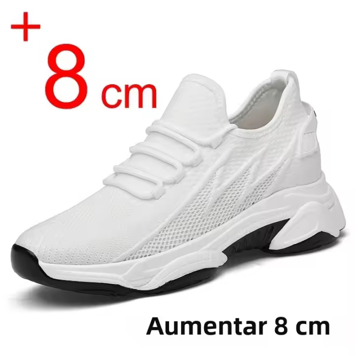Zapatos De Tenis Para Hombre Invisible Elevación Casual Con Aumento De Altura 8cm Transpirables De Verano Con Suela PVC Tamaño Verdadero - 1