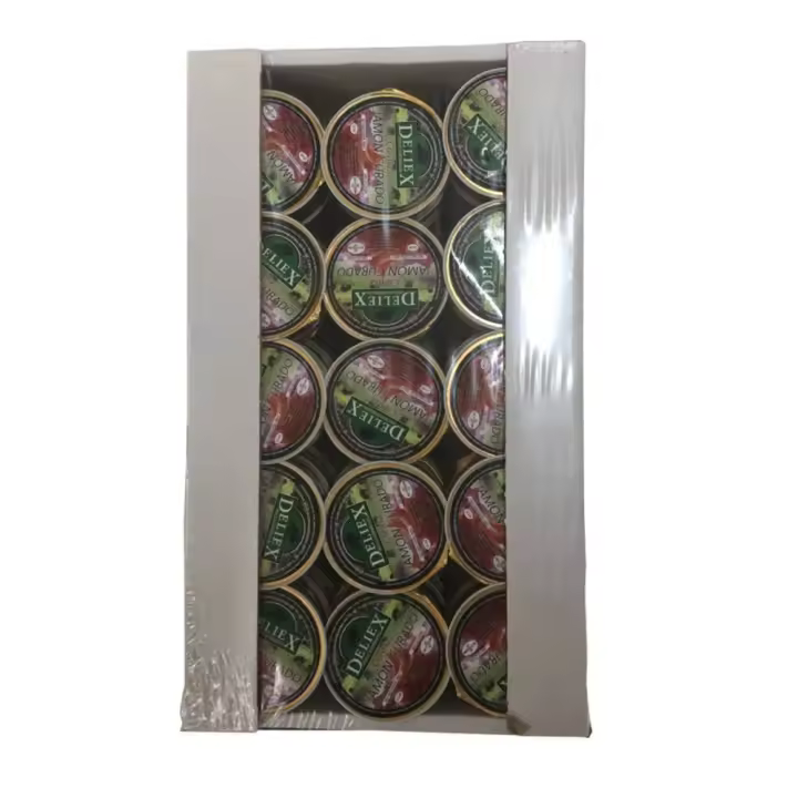 Deliex. Crema de jamón curado monodosis 45 unidades x 25 gr de crema de jamón para desayunos y meriendas, porciones para desayunar - 1