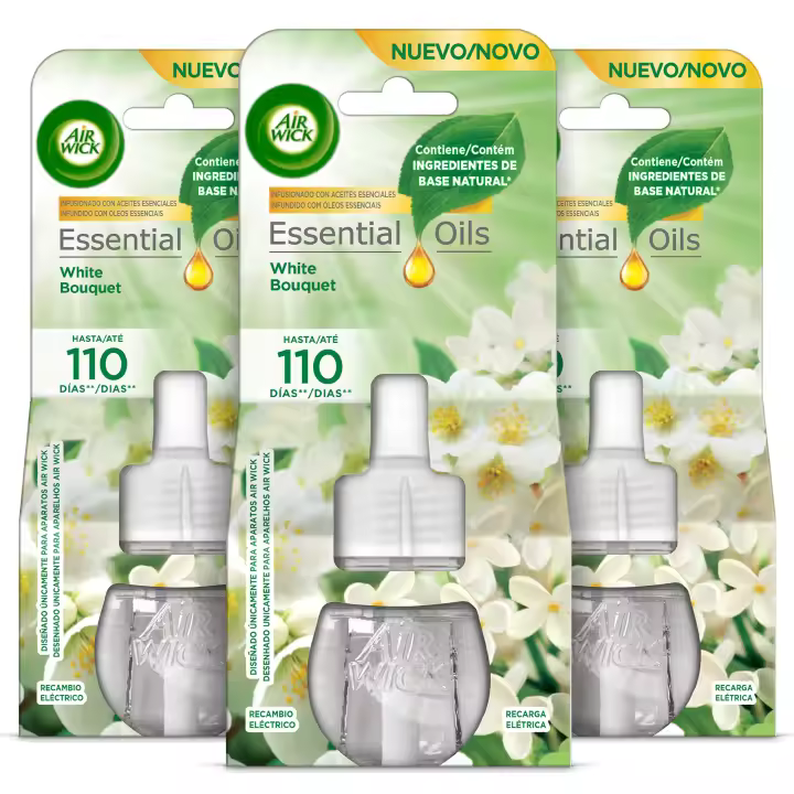 Air Wick Eléctrico - Ambientador para casa con aroma a Flores Blancas - 3 recambios - 1