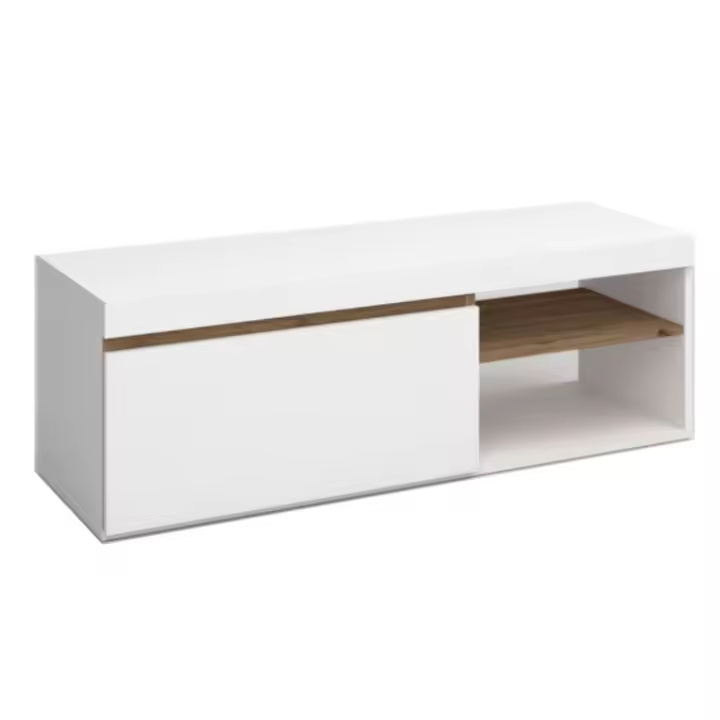 Miroytengo Mesa de TV Elis Comedor Blanco Mate y Naturale 41x120x40 cm - 1