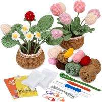 Kit De Crochet Para Principiantes Con Video Tutorials Incluidos Kit De Tejer Para Comenzantes Con Flores Material De Lana - details 0