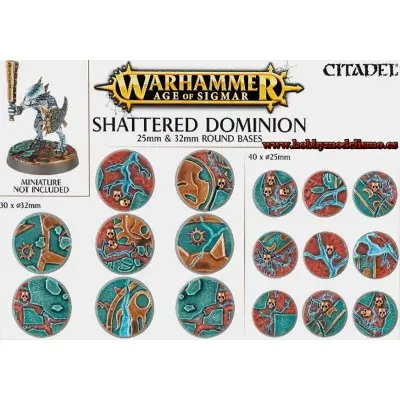 WARHAMMER AGE OF SIGMAR BASES REDONDAS DE 25mm Y 32mm  SHATTERED DOMINION - GAMES WORKSHOP 66-96 - 1