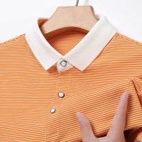 Camisa Polo De Punto Para Hombre 2024 Con Estampado De Rayas Algodón Transpirable Y Cómoda Para Negocios Casual Estilo Moderno - details 7