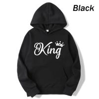 Sudadera De Capucha Largo Manga Para Mujer Estampado Rey Y Reina Casual Streetwear Para Pareja Otoño E Invierno - details 3