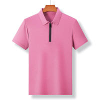 Polera De Polo Para Hombre Con Cierre De Cremallera Y Mangas Cortas En 8 Colores Sólidos Cómoda Y Transpirable Para Verano - details 15