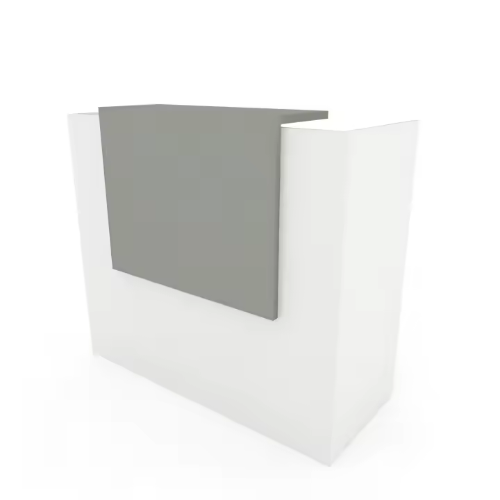 OFICIT Mostrador recepción Basic Colors de 120 cm de ancho con sobremostrador en color Grey. - 1