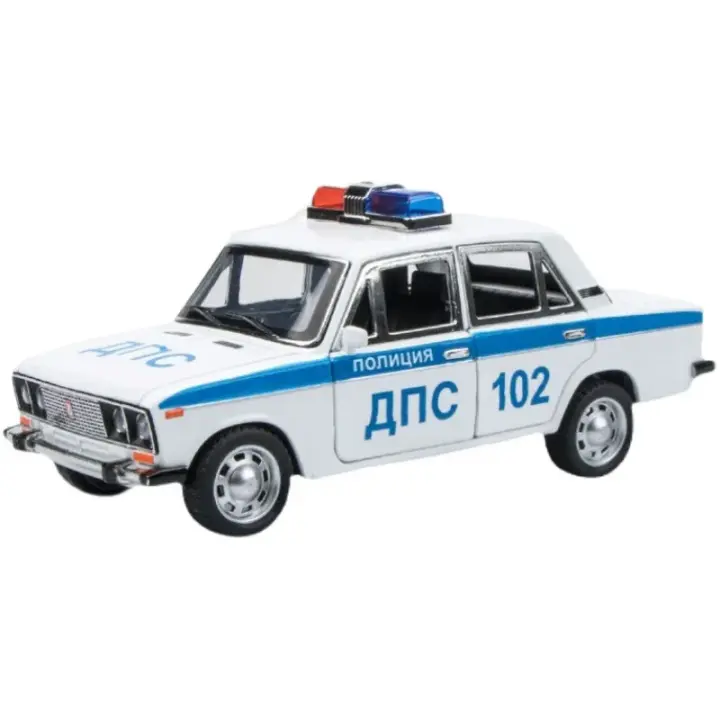 Modelo De Coche De Policía Lada 1/24 Escala Simulación De Metal Juguete Para Niños Regalo Sin Batería Proveniente De China - 1