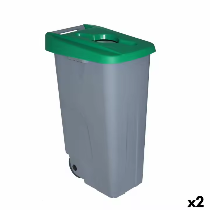 Cubo de Basura con Ruedas Denox 110 L Verde 58 x 41 x 89 cm - 1