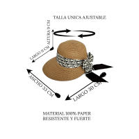 Kebedo Moda Sombrero de Paja para Mujer ir a Playa en Verano Pamela Ajustable Talla Única Visera ancha con protección solar - details 1