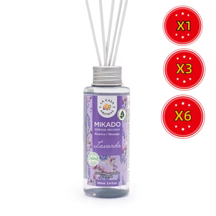 Mikado - Aromatizador de Ambiente 100 Ml - Pack de 3 y 6 Unidades - Variedad de Fragancias - Aromaterapia en Casa - 1