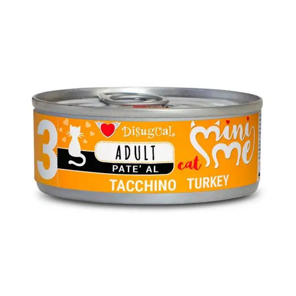 Disugual Mini-Me 3 Latas para Gatos sabor Pavo Pack de 12 x 85 gr - 1