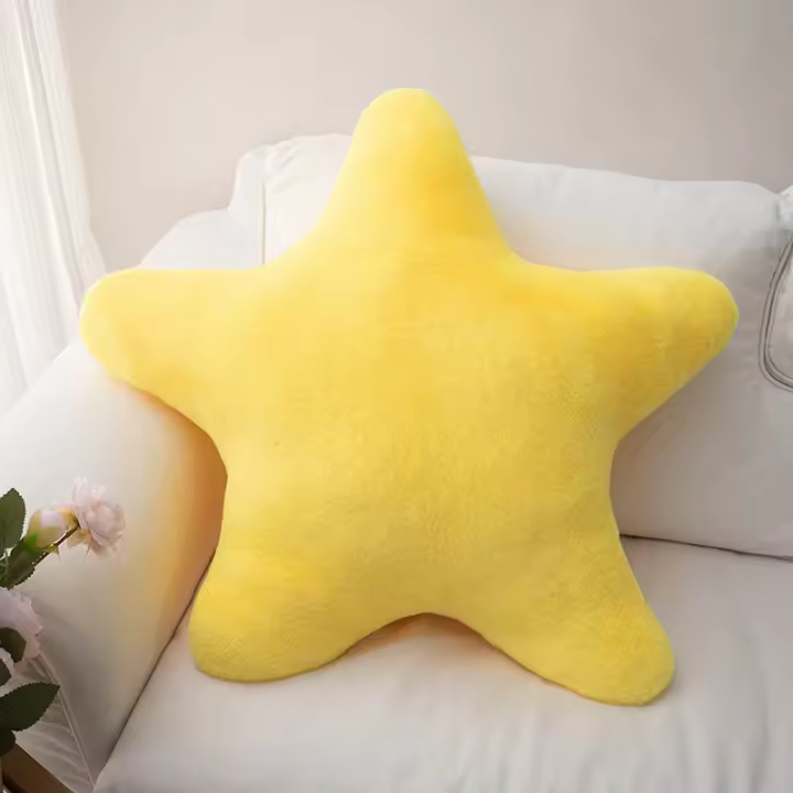 Cojín Suave De Peluche Estrella Para Sofá De Hogar Material De Algodón PP Juguete Pentagramma Amarillo Para Fotografía - 1