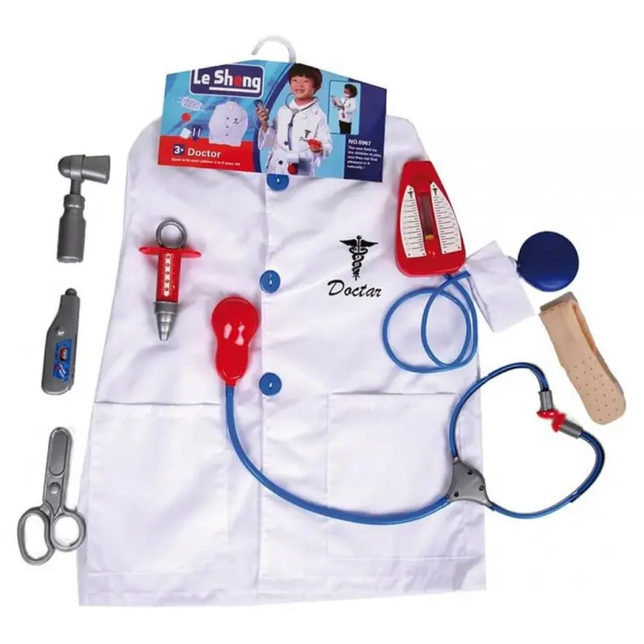 Eurocarnavales Kit de Médico infantil: Bata con 7 accesorios - 1