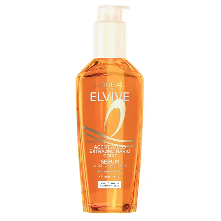 L'ORÉAL PARIS Elvive Aceite Extraordinario Serum Nutritivo Multiusos con Aceite de Coco Para Pelo Normal a Seco 100ml - 1