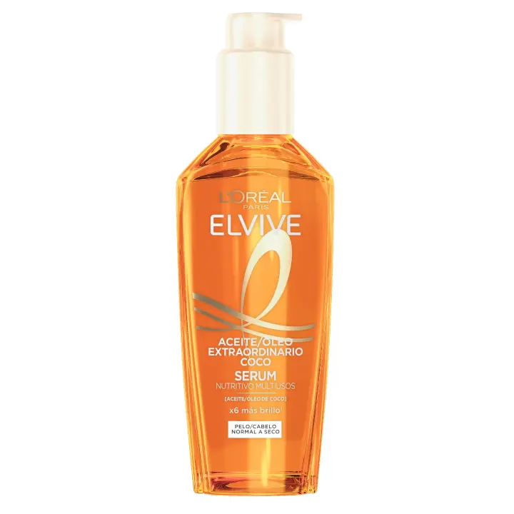 L'ORÉAL PARIS Elvive Aceite Extraordinario Serum Nutritivo Multiusos con Aceite de Coco Para Pelo Normal a Seco 100ml - 1
