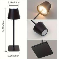 Lámpara De Escritorio Recargable LED Con Interruptor Táctil 3 Colores Ajustable Para Decoración De Dormitorio Sala De Estar Barra De Comida Iluminación - details 1