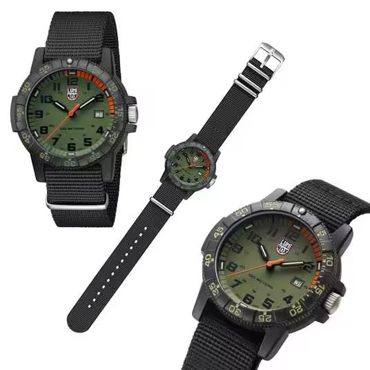 Reloj Luminox TORTUGA MARINA XS.0337  44MM Esfera verde Banda NATO Reloj deportivo de hombre 100M Water resist SWISS MADE - 1