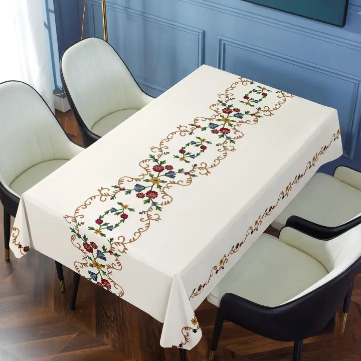 Mantel De PVC Estilo Pastoral Sencillo Resistente Al Agua Y Aceite Antipolvo Y Calor Para Comedor Nuevo Estilo Chino - 1