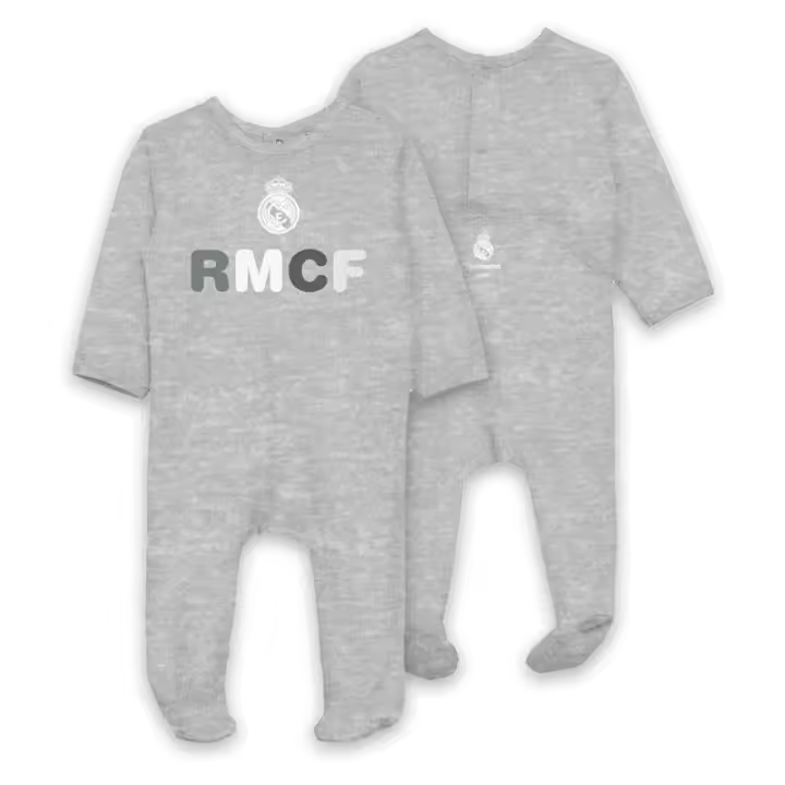 Real Madrid Pelele pijama bebé algodón gris producto oficial 21PF0025 - 1
