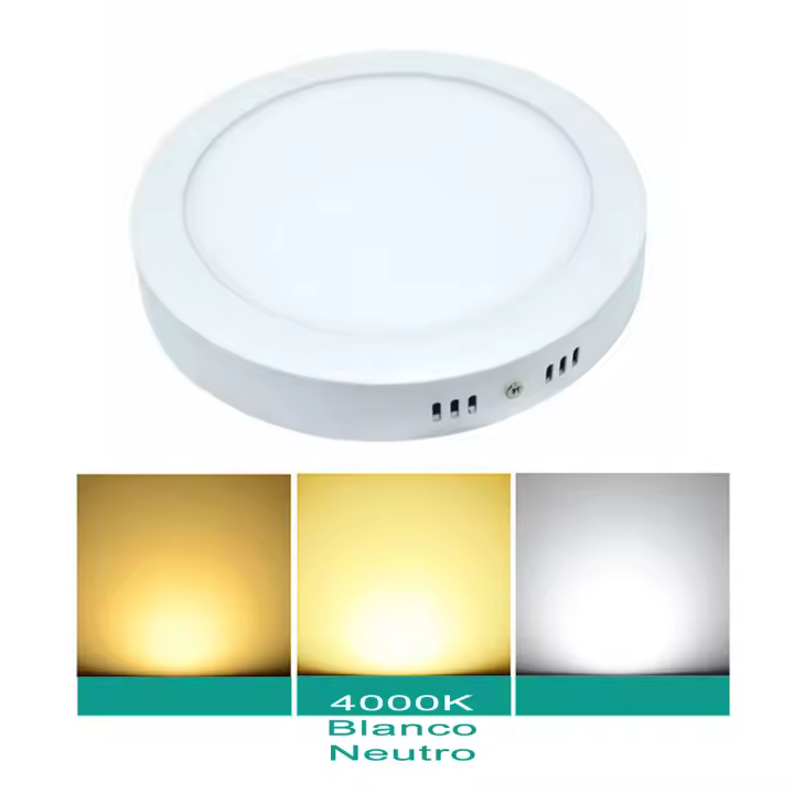 Mil Luces Plafon LED Redondo Superficie 12W Blanco Diametro 17cm Aluminio Driver Incluido Facil Instalacion - 1