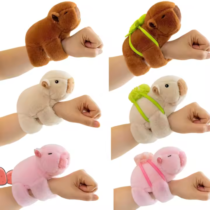 Juguete Capybara Popping Circle Slap Snap Wrap Pulsera De Muñeca Peluche Divertido Anillo De Mano Regalo De Navidad Para Niños - 1