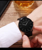 Reloj De Negocios Para Hombre Hannah Martin Movimiento Japonés De Cuarzo Acero Inoxidable Ultrafino Estilo Casual Plata Negra - details 3