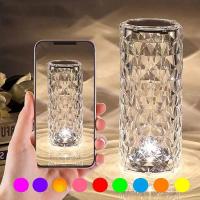 Lámpara de mesa LED de cristal con Control remoto táctil,  16 Colores, Lámpara LED Acrílico de Diamante Táctil, 4 Modos de Luz, Recargable con Control Remoto.decoración colorida para armario de dormitorio, decoración de escritorio - details 2