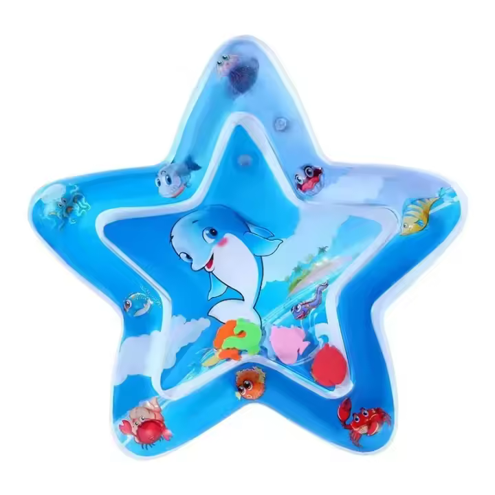 Alfombra De Juego Para Bebés Con Agua Inflable Cojín De PVC Para Tiempo En El Estómago De Bebé Alfombrilla De Agua Para Niños Juguetes Educativos De Desarrollo Actividad Tamaño 50cm * 66cm - 1