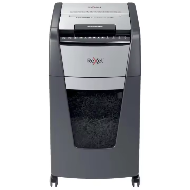 Destructora de Papel Rexel Optimum Autofeed 300X - Trituración Automática en Partículas P-4 4x25 Mm - Papelera Extraíble de 60 Litros - 1