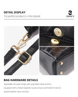 Bolso De Hombro Para Mujer Zency De Cuero Genuino Con Patrón De Flor De Piedra Y Piel De Cocodrilo Vintage Gran Capacidad Bandolera - details 13