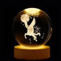 Lámpara De Cristal 3D Luz Galáctica Nocturna Esfera De Cristal Iluminación Nocturna Para El Hogar Decoración Regalo De Navidad - details 7