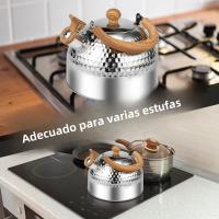Cacerola De Té Con Mango Antideslizante Y Anti-oxígeno 3/2L Whistling Teapot De Acero Inoxidable Para Estufa De Acero Inoxidable - details 7