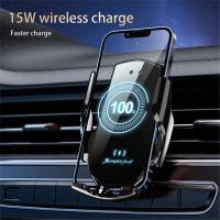 15W Qi Cargador Inalámbrico Coche, Wireless Car Charger Soporte Móvil con Carga Rápida con Suction Cup Base Y Bloqueo Automático Rápida Salida de Aire para iPhone,Galaxy y Otros - details 1