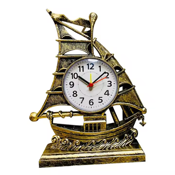 Reloj De Mesa Decorativo Con Figura De Navegación Reloj De Alarma Para Cocina Dormitorio Oficina Sala De Estar Adecuado Para Niños Estilo Retro - 1