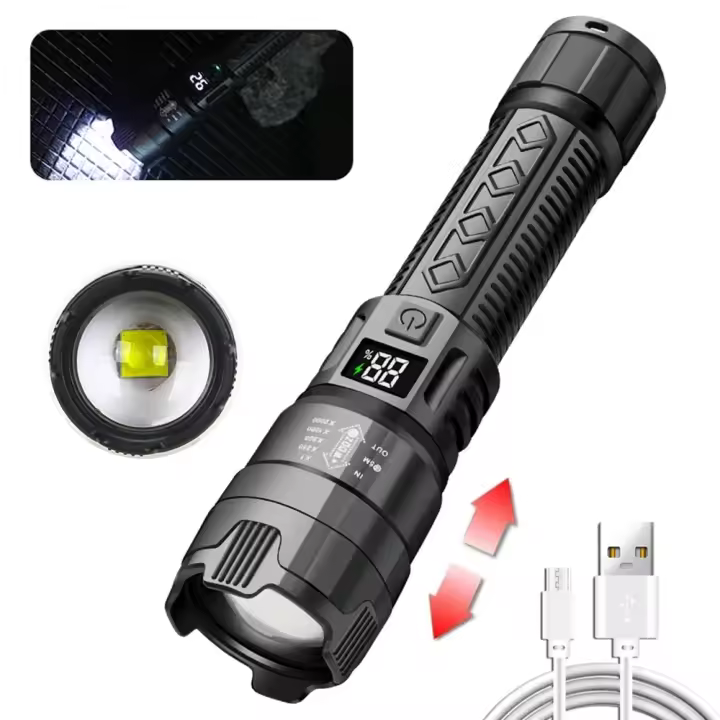 El interior táctica de Alta Potencia para acampar, interior tipo C, recargable por USB, Zoom, de Largo Alcan, Ultra potente, 9900IM - 1