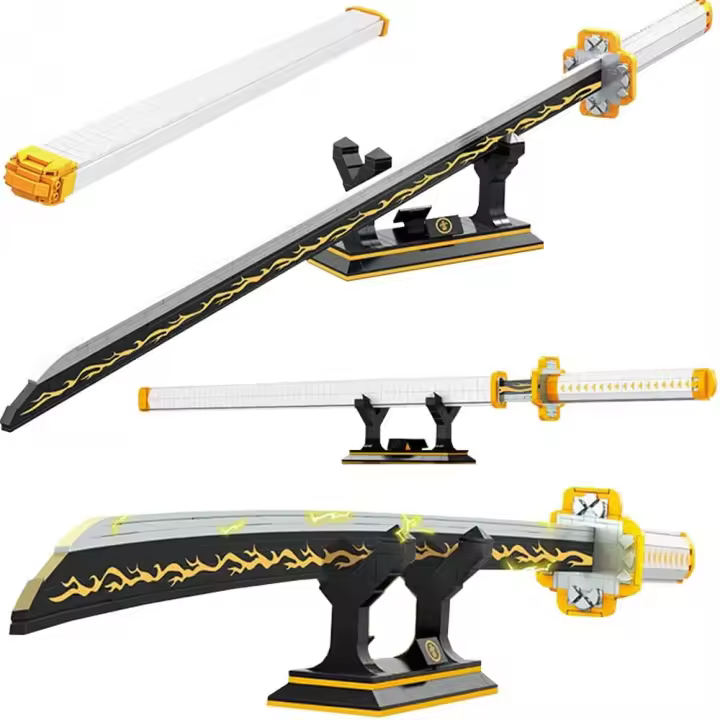 Bloques De Construcción De Espada Demon Slayer 956 Piezas 39 Pulgadas Con Scabbard Y Soporte Regalo Para Fans De Anime Juguete Samurái Para Coleccionistas - 1