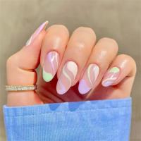 24Pcs Uñas Postizas Blancas En Gradiente Impermeables Presión En Uñas Falsas Cubiertas Completas Reutilizables Para Niñas Diseños Profesionales De Uñas Artísticas - details 19